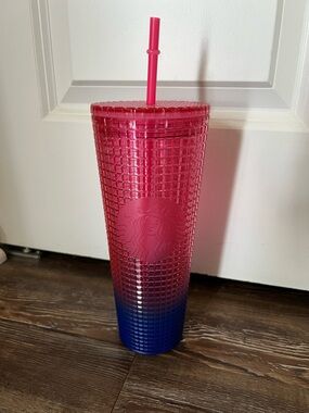 Starbucks Pink and Blue Ombre Studded Tumbler with Pink Straw